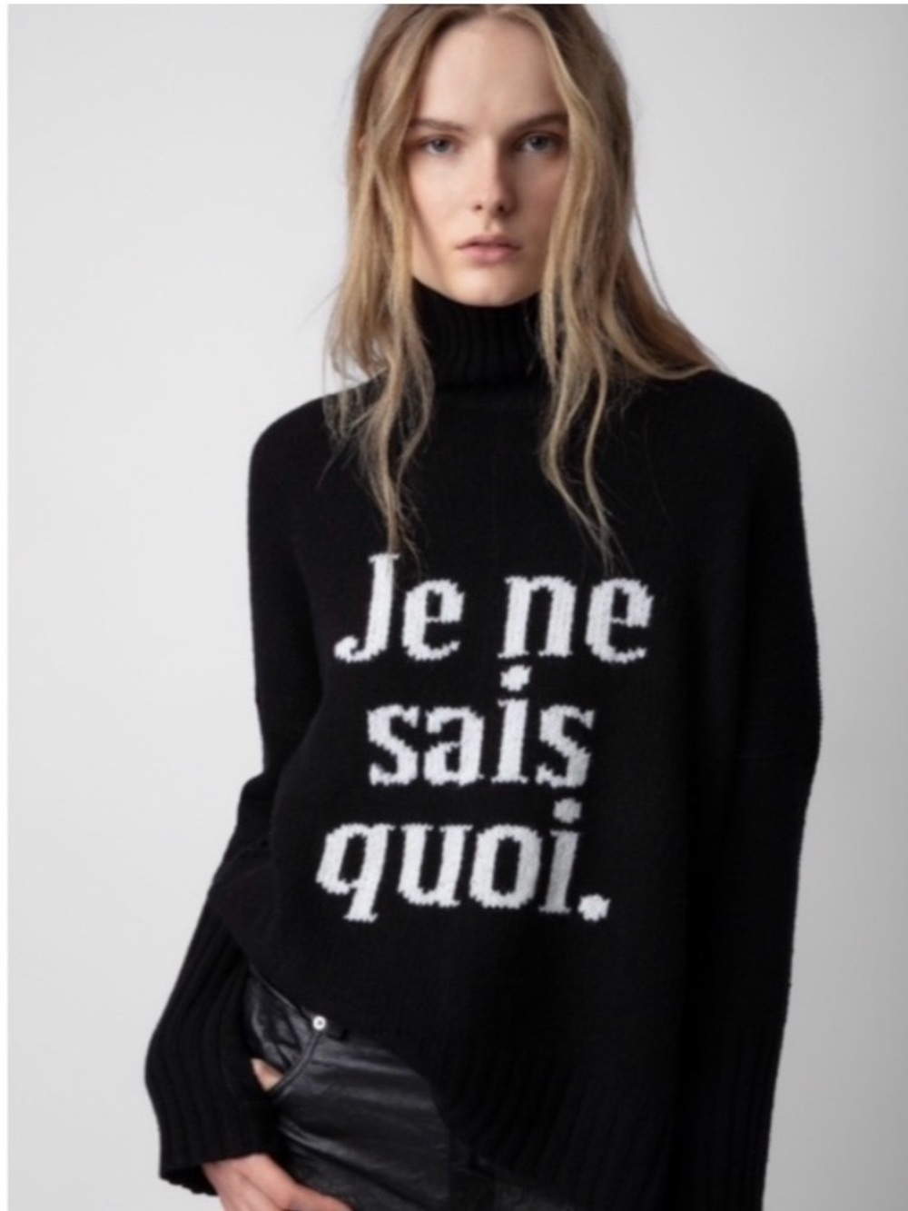 Zadig & Voltaire Black Knit Sweater with Logo Tag